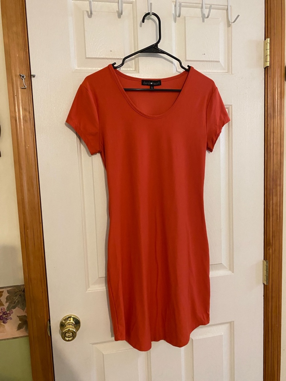 Orange Sleeve Scoop Neck Dress